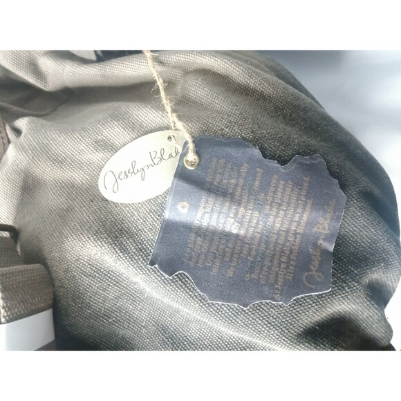 Jesslyn Blake Shoulder Tote Canvas Duffle Bag Large Weekender Ewing Brown - Picture 7 of 11